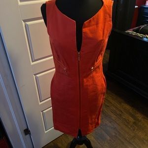 Orange Zip Up Dress